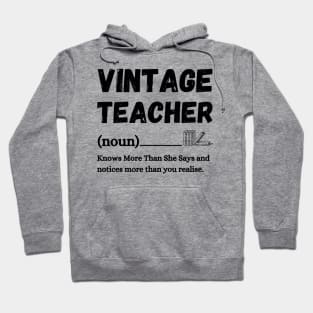 Vintage Teacher Knows More Than She Says Hoodie